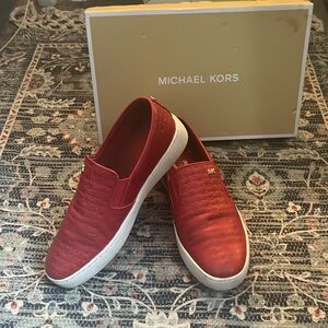 Michael Kors Keaton Red Leather Slip On size 7.5